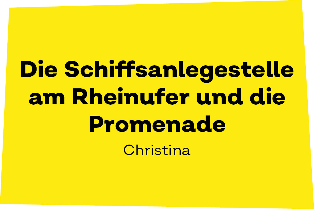 Die Schiffanlegestelle am Rheinufer und die Promenade. - Christina